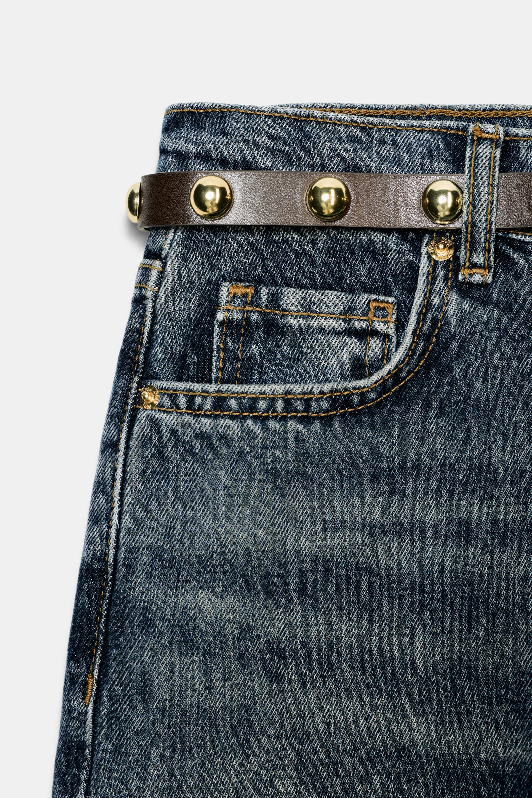 Z1975 HIGH WAISTED STRAIGHT TAPERED JEANS WITH BELT