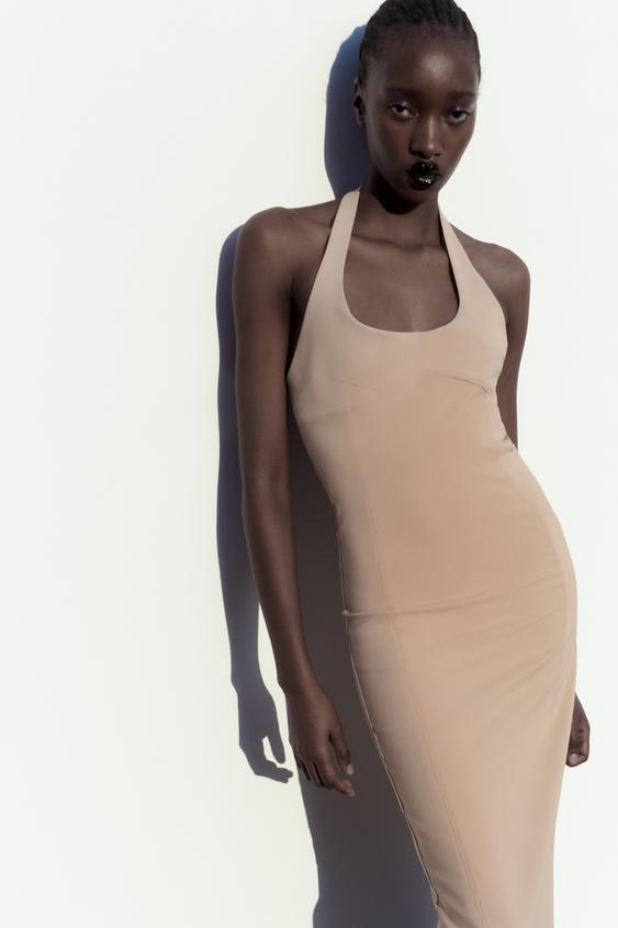 Traf Zara Women 2023 Sexy Ladies Halter Tassels Mini Dress Elegant
