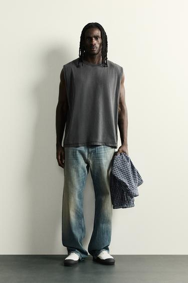FADED TANK TOP - Dark anthracite by Zara