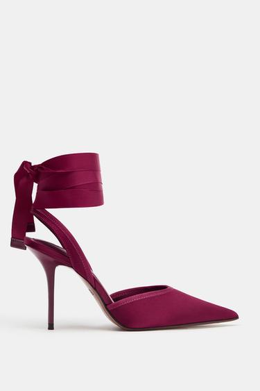 CHAUSSURES OUVERTES À TALONS ET BRIDES - Fuchsia de Zara