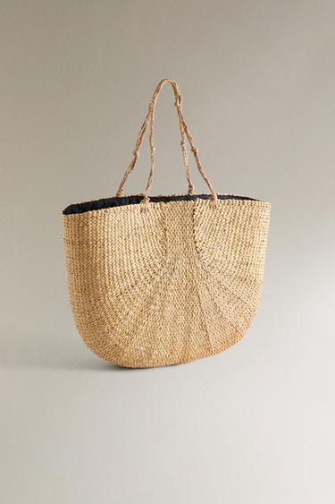 WOVEN TOTE BAG WITH KNOTS - Light beige by Zara - Image 1
