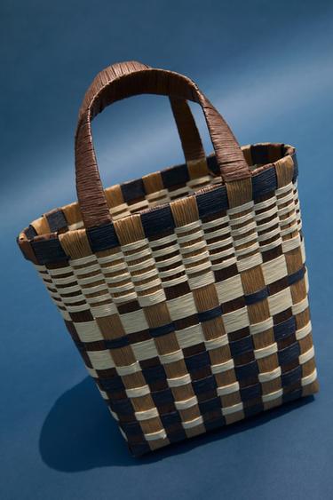 VEELKLEURIGE MINISHOPPER - Bruin van Zara