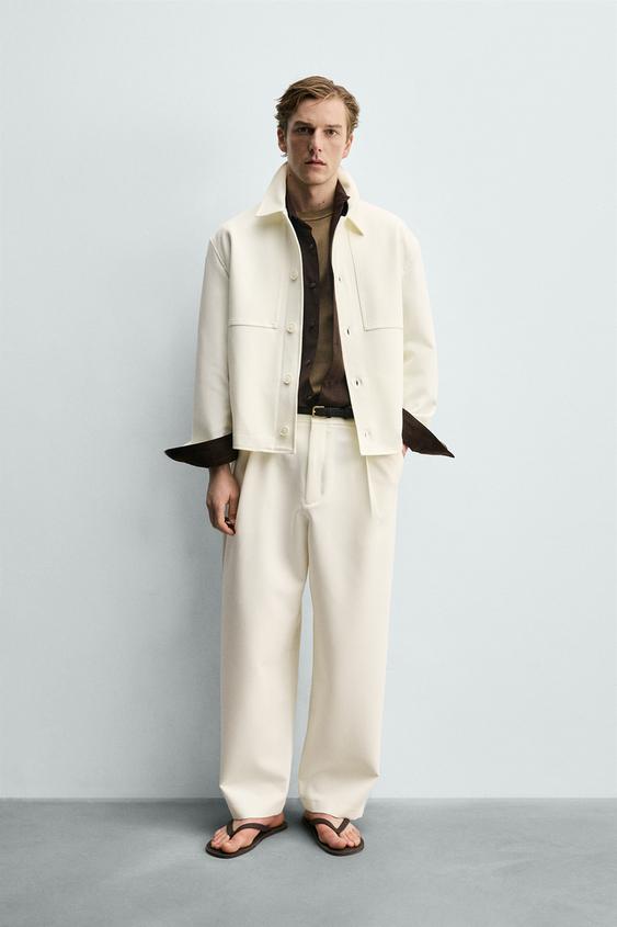 SOBRECAMISA BOXY FIT - Blanco roto de Zara - Imagen 0