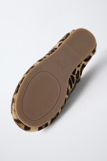 CHAUSSURES BATEAU EN CUIR LÉOPARD - Marron de Zara - Image 6