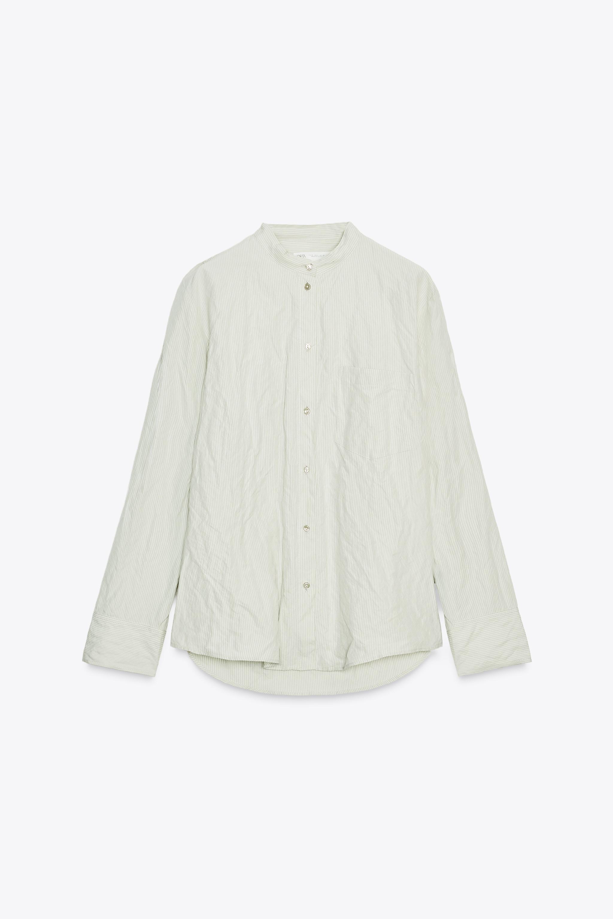 ZW COLLECTION CRINKLED STRIPED SHIRT - striped | ZARA United