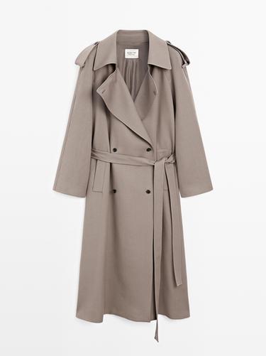 Zara 100% wool oversize trench coat - LIMITED - Olive green