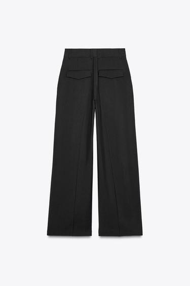 DOUBLE PLEAT TROUSERS WITH FLAPS - Black by Zara - Image 5
