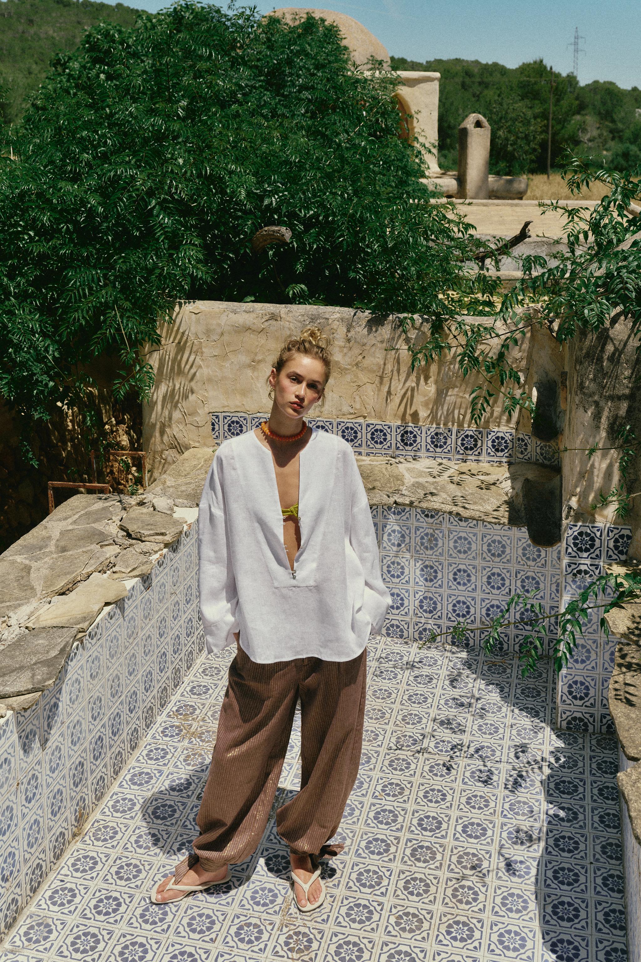 100% LINEN KIMONO SHIRT
