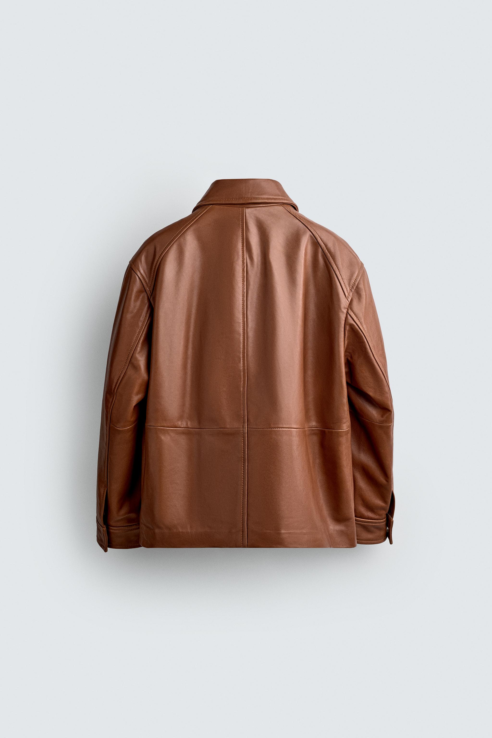 BLOUSON REGULAR FIT EN CUIR
