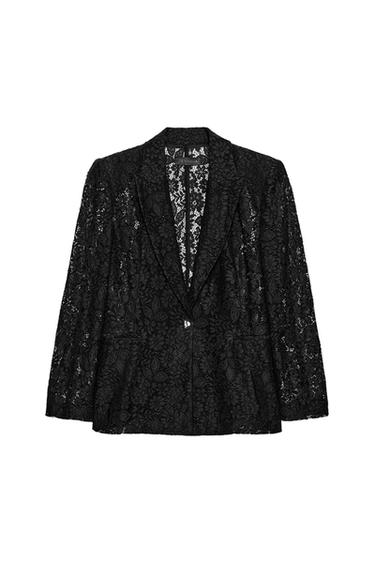BLAZER ENCAJE - Negro de Zara