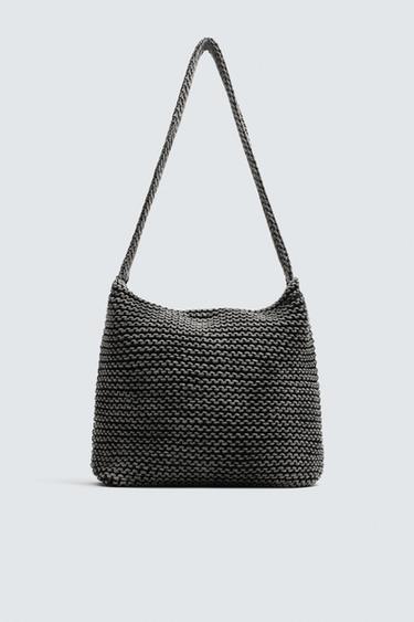 BOLSO DE HOMBRO MACRAMÉ - Negro de Zara