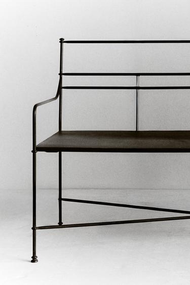 Zara DOUBLE FORGED OUTDOOR BENCH - Black