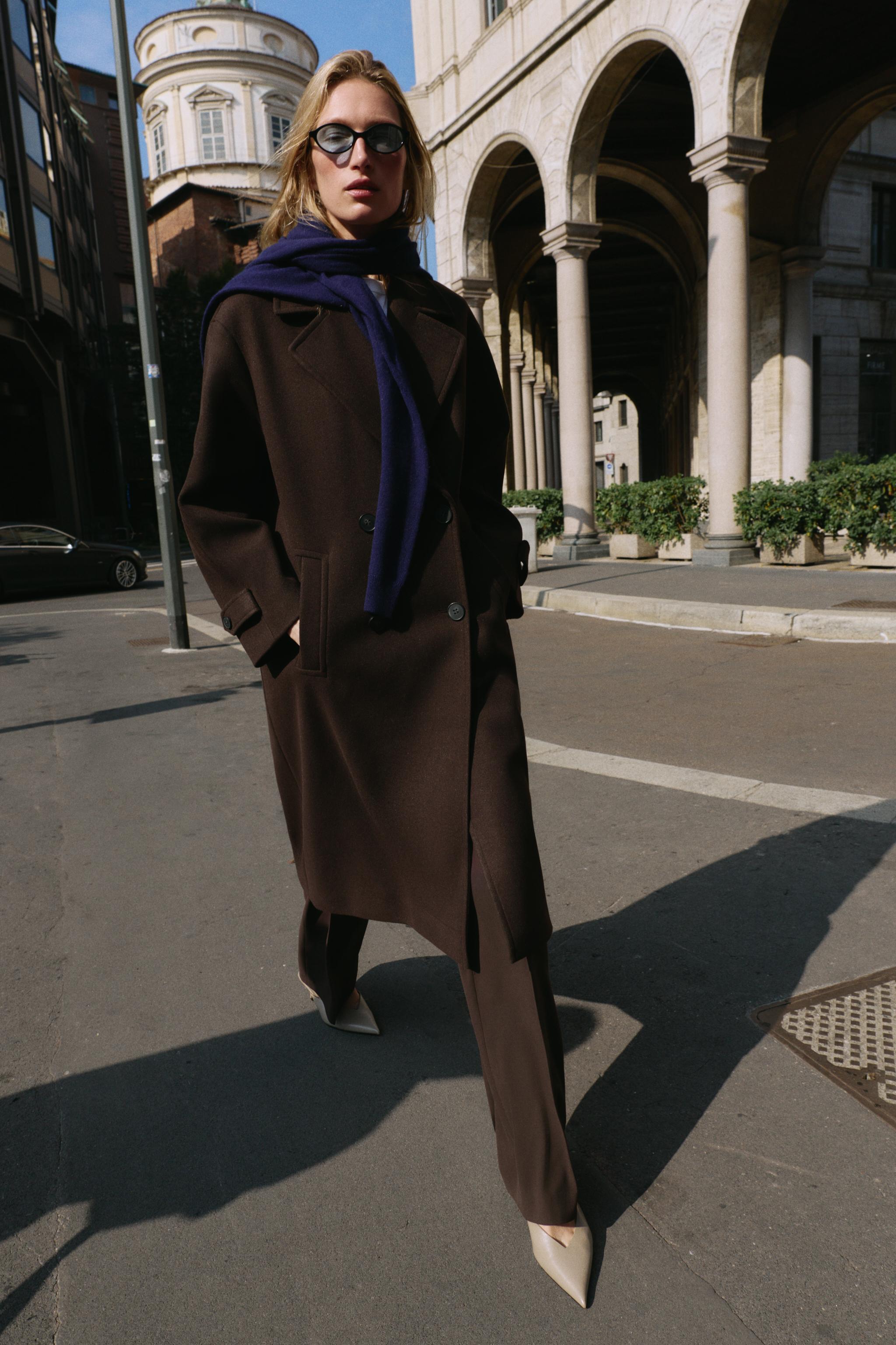 ZARA LIMITED EDITION ロングポンチョコート L マキシ丈 ロング丈ウールコート - カーボングレー | ZARA Japan / 日本