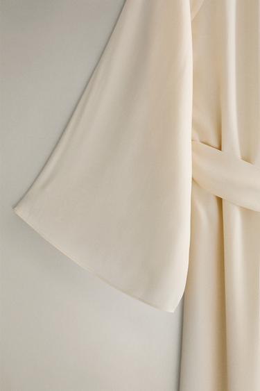 ROBE DE CHAMBRE SOIE BEIGE - Écru de Zara - Image 3