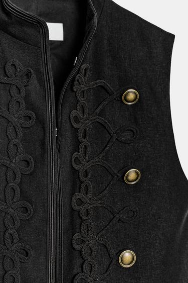 FITTED WAISTCOAT WITH FIREMAN CLASPS - Black by Zara - Image 8