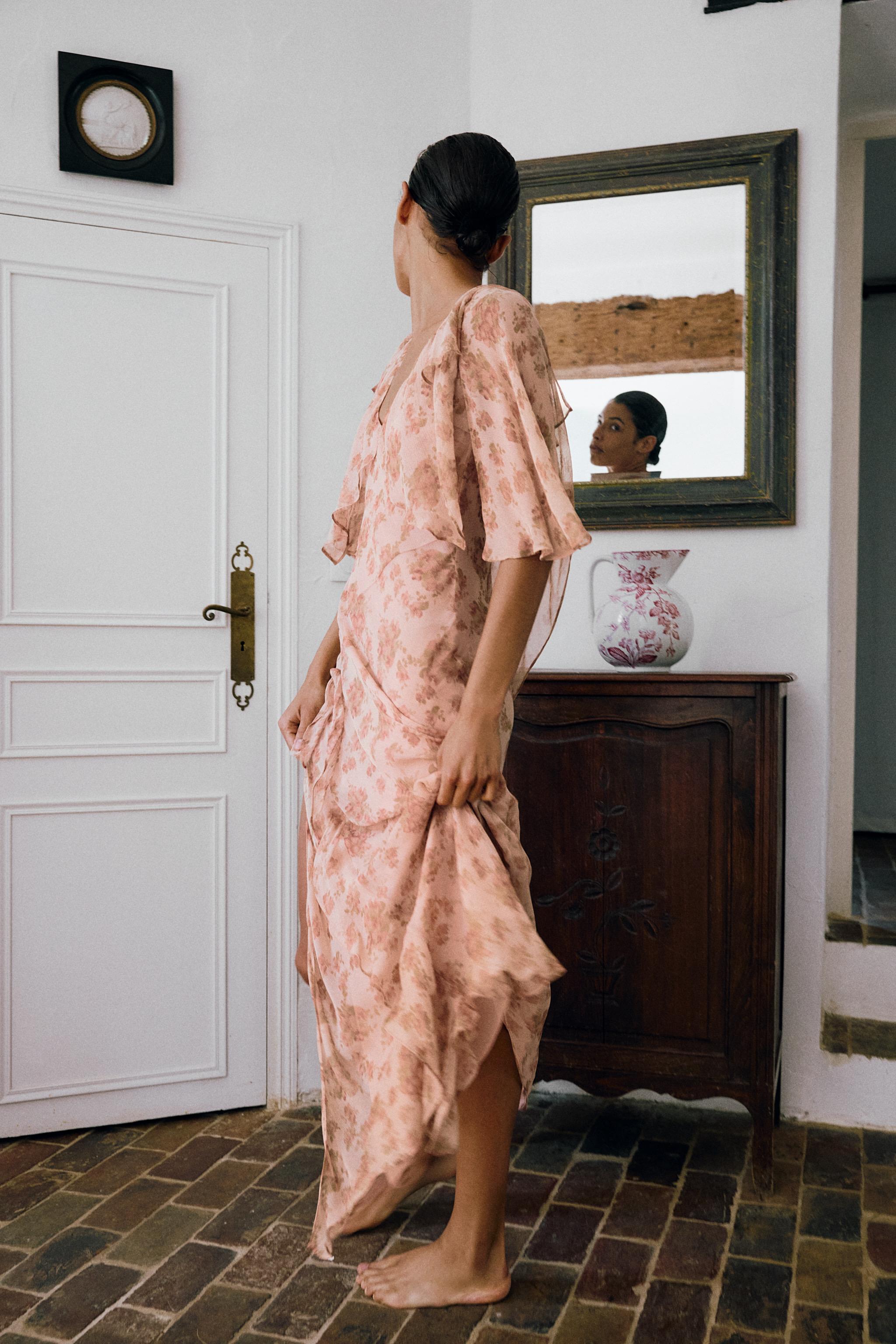 ROBE À VOLANTS ET IMPRIMÉ FLEURI