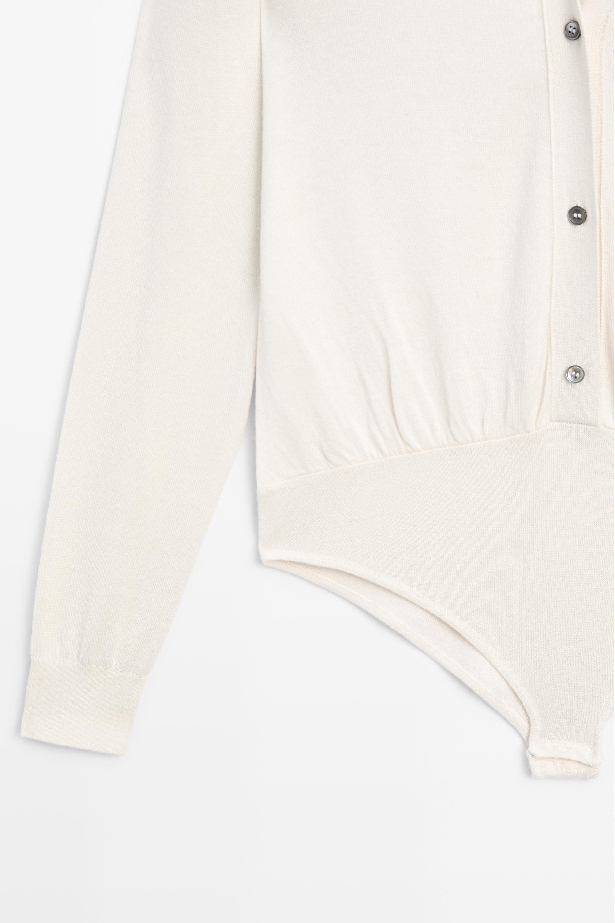 Silk blend bodysuit with button details - STUDIO