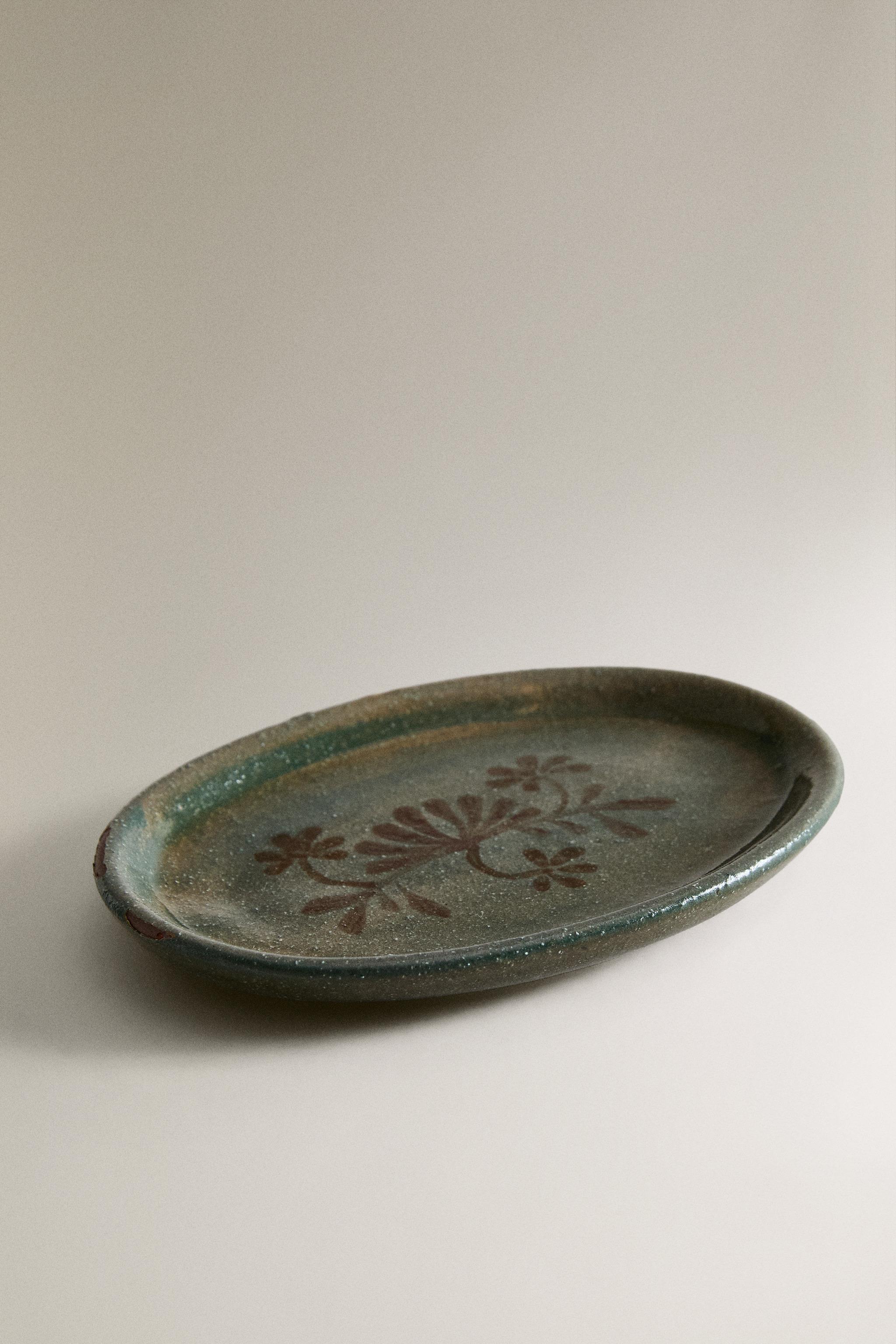 FLORAL CERAMIC BATHROOM SOAP DISH