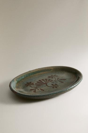 FLORAL CERAMIC BATHROOM SOAP DISH - Greens by Zara - Image 1