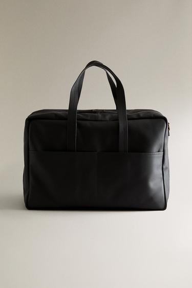 SAC DE VOYAGE EN CUIR - Marron chocolat de Zara - Image 0