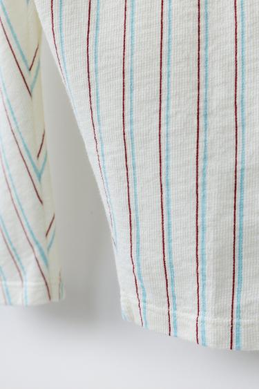LONG STRIPED DUNGAREES - Ecru / Blue by Zara - Image 3