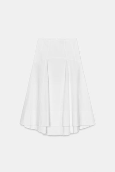 ZW COLLECTION LAYERED SKIRT WITH BELT - Oyster-white by Zara