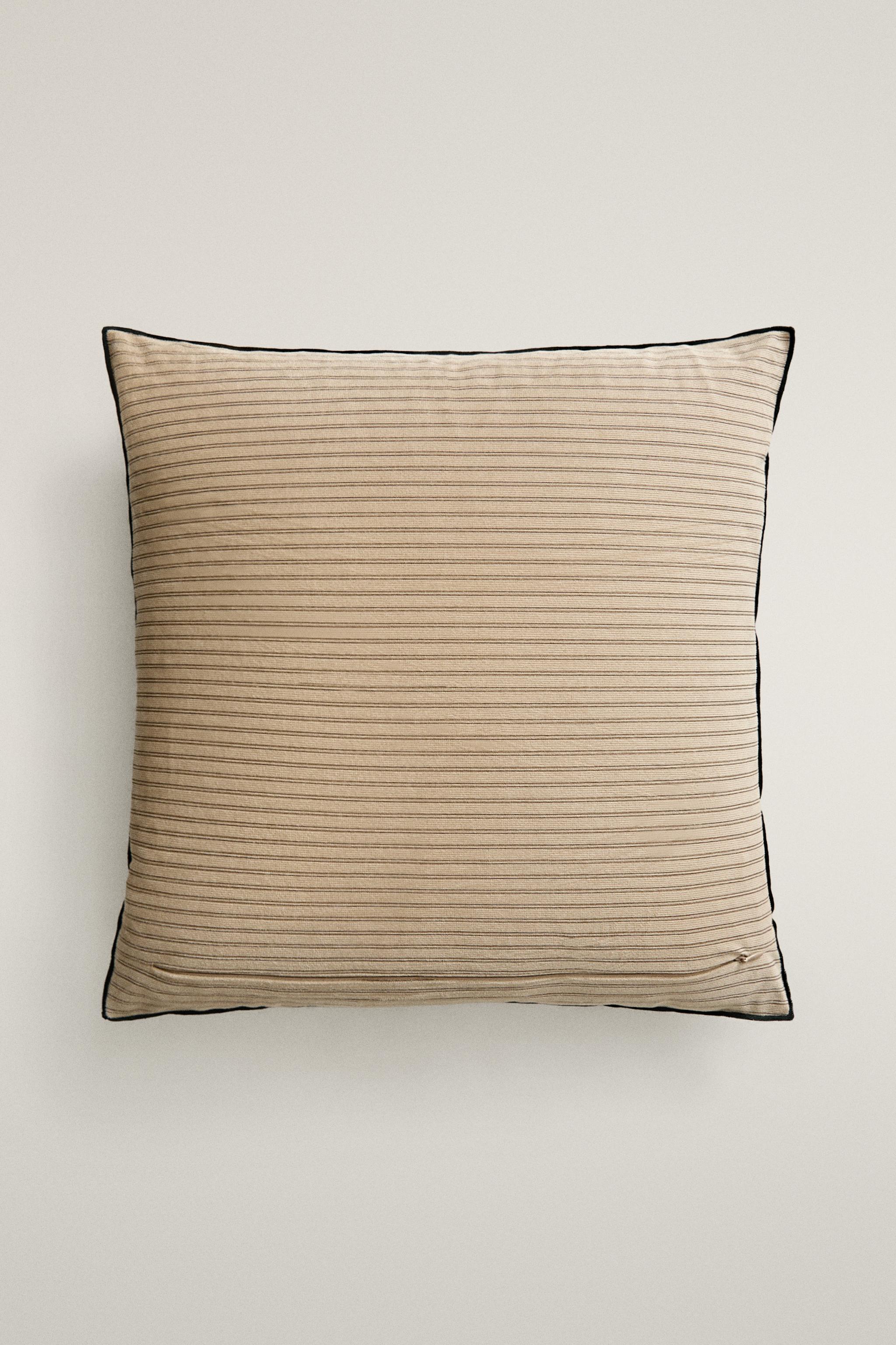 STRIPED VELVET THROW PILLOW COVER