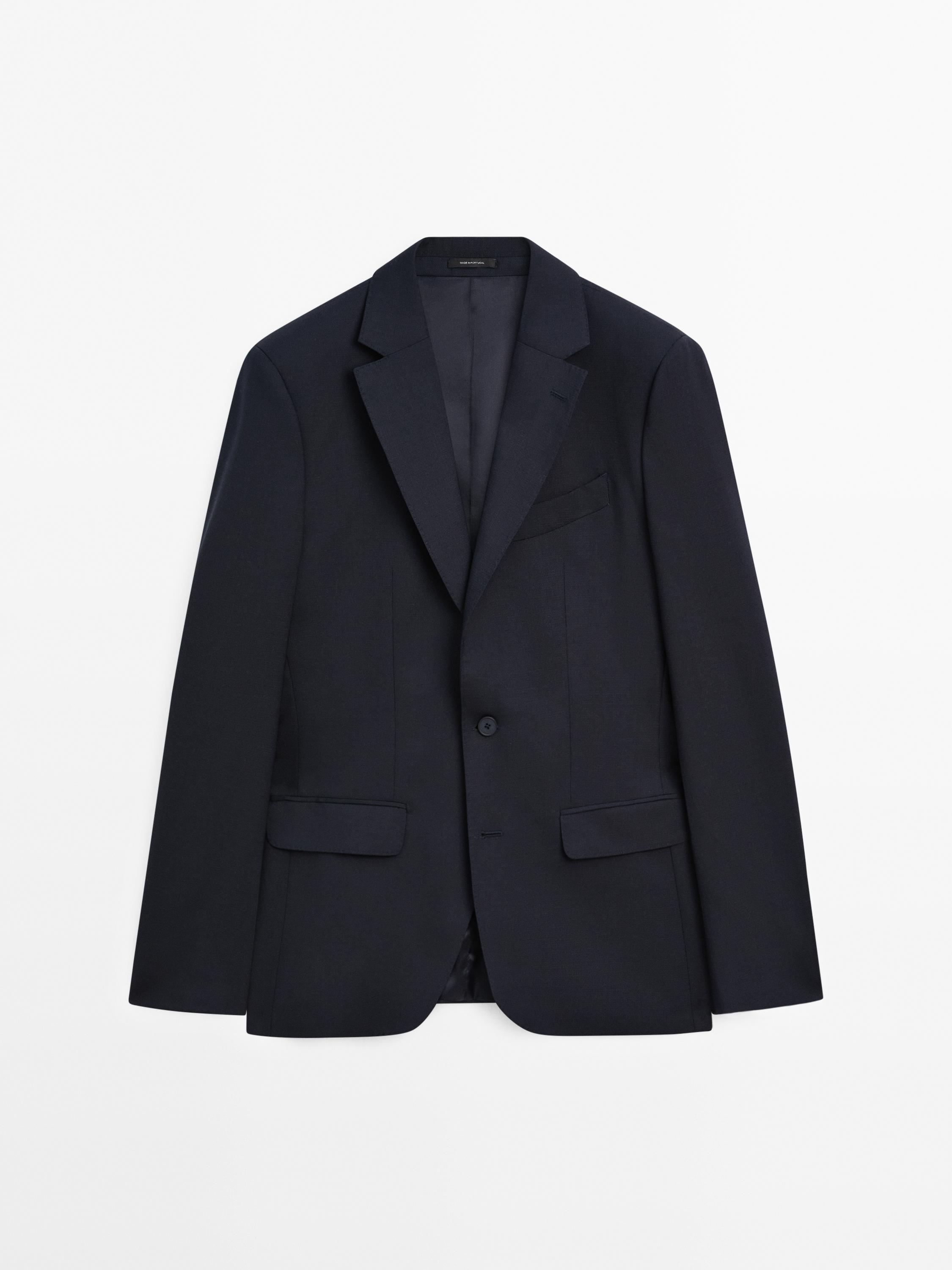 Wool blend suit blazer