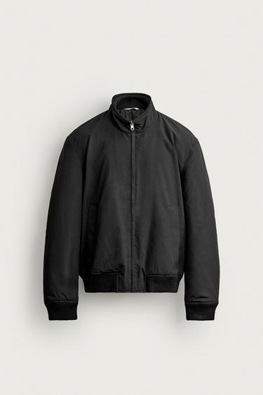 PADDED REGULAR FIT BOMBER JACKET - Black by Zara