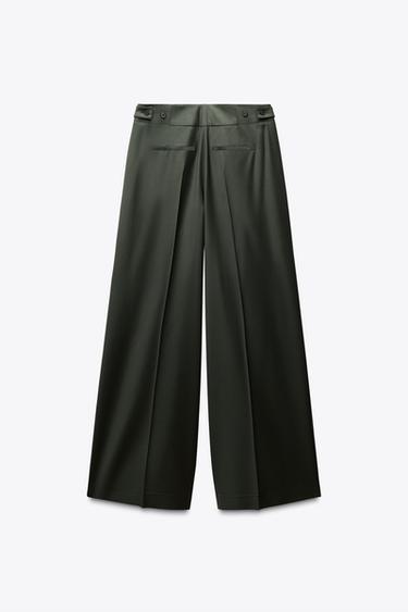 ZW COLLECTION DARTED WOOL BLEND TROUSERS - Hunter green by Zara - Image 3