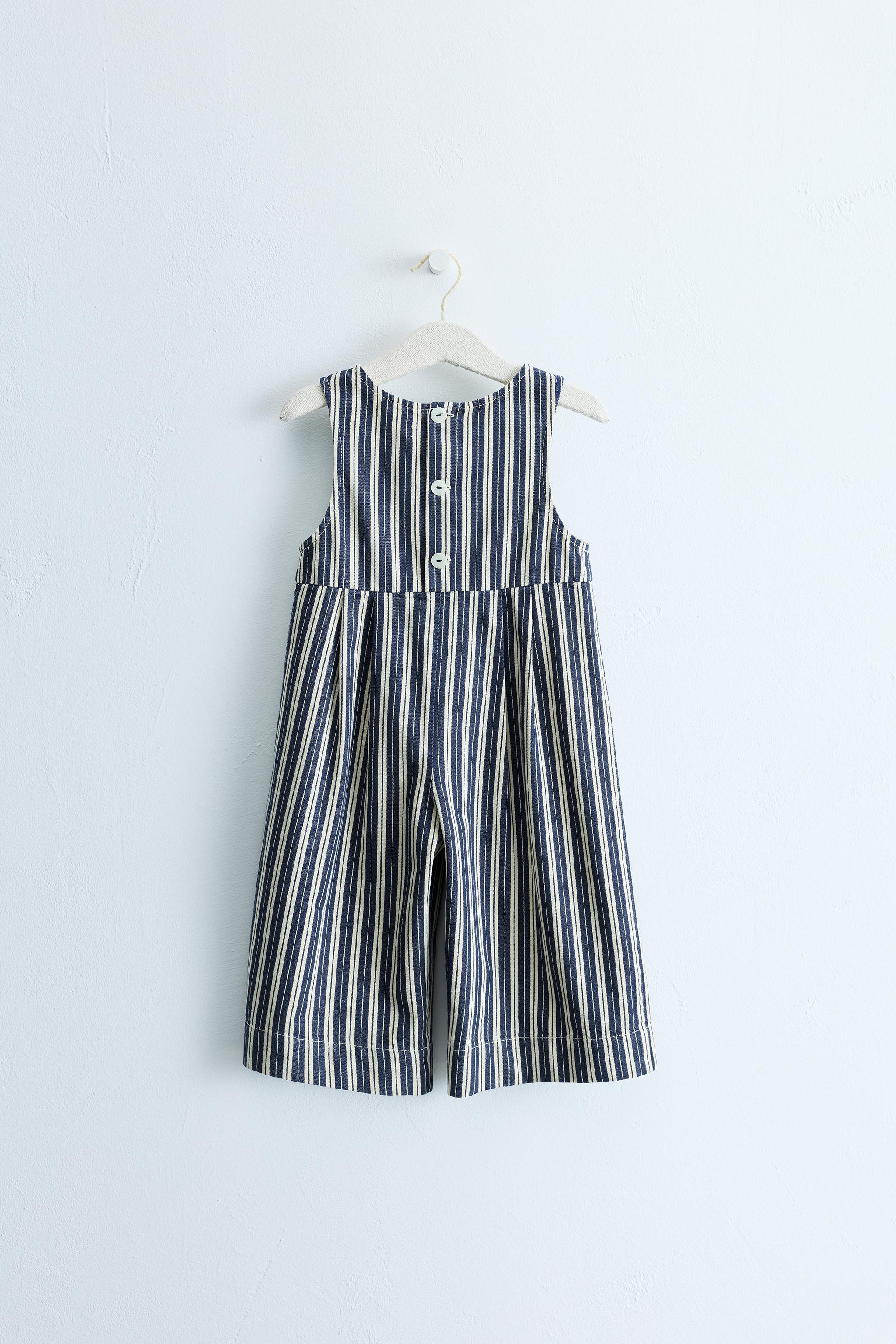 ZARA TIMELESS - PRINTED STRIPED LONG OVERALLS