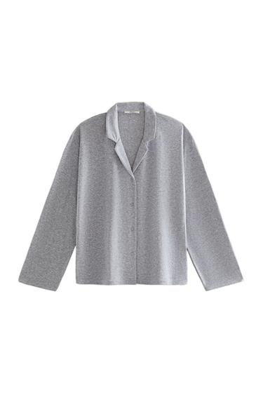 LONG SLEEVE COTTON SHIRT - Grey by Zara