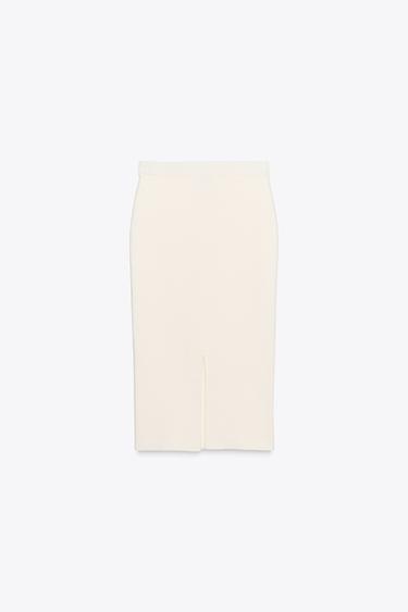 KNIT MIDI SKIRT - Ecru by Zara