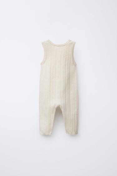 SALOPETTE EN MAILLE AJOURÉE ET BRODÉE - Écru de Zara - Image 1