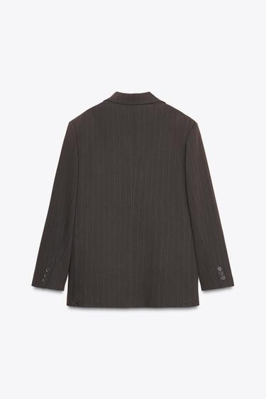 OVERSIZE-BLAZER MIT NADELSTREIFEN - Braun von Zara