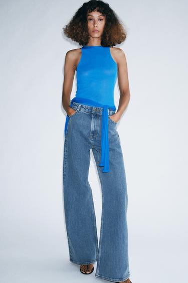 ZW COLLECTION WIDE-LEG HIGH-WAIST JEANS - Blue by Zara - Image 0