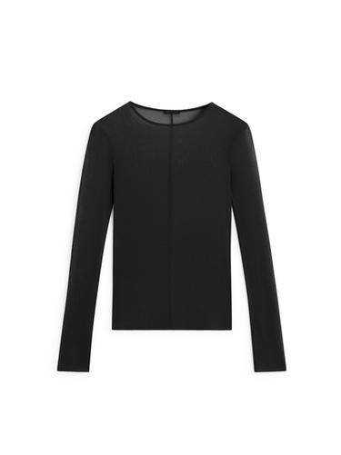 Zara Long sleeve silk T-shirt - Black