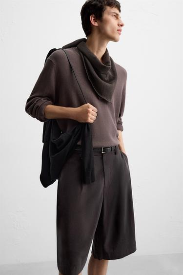 BERMUDA PLIS WIDE FIT - Chocolat de Zara - Image 4