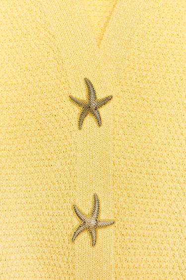 STAR BUTTON CARDIGAN - Yellow by Zara - Image 7