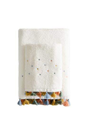 Zara CHILDREN'S TASSEL BATH TOWEL - Oyster-white