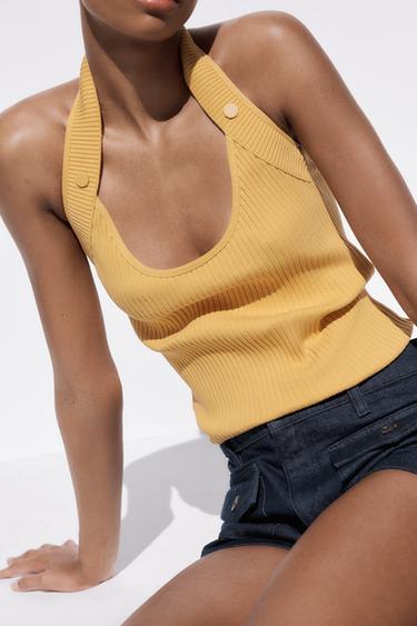 TOP CANALÉ HALTER - Mandarina de Zara
