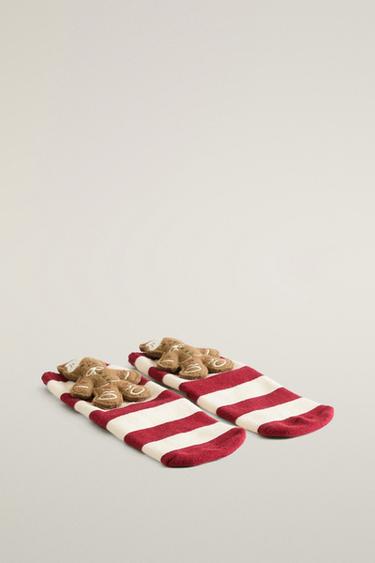 KIDS' NON-SLIP GINGERBREAD CHRISTMAS SOCK — Red 2