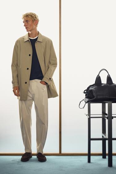 Zara Lightweight long trench coat - Light sand