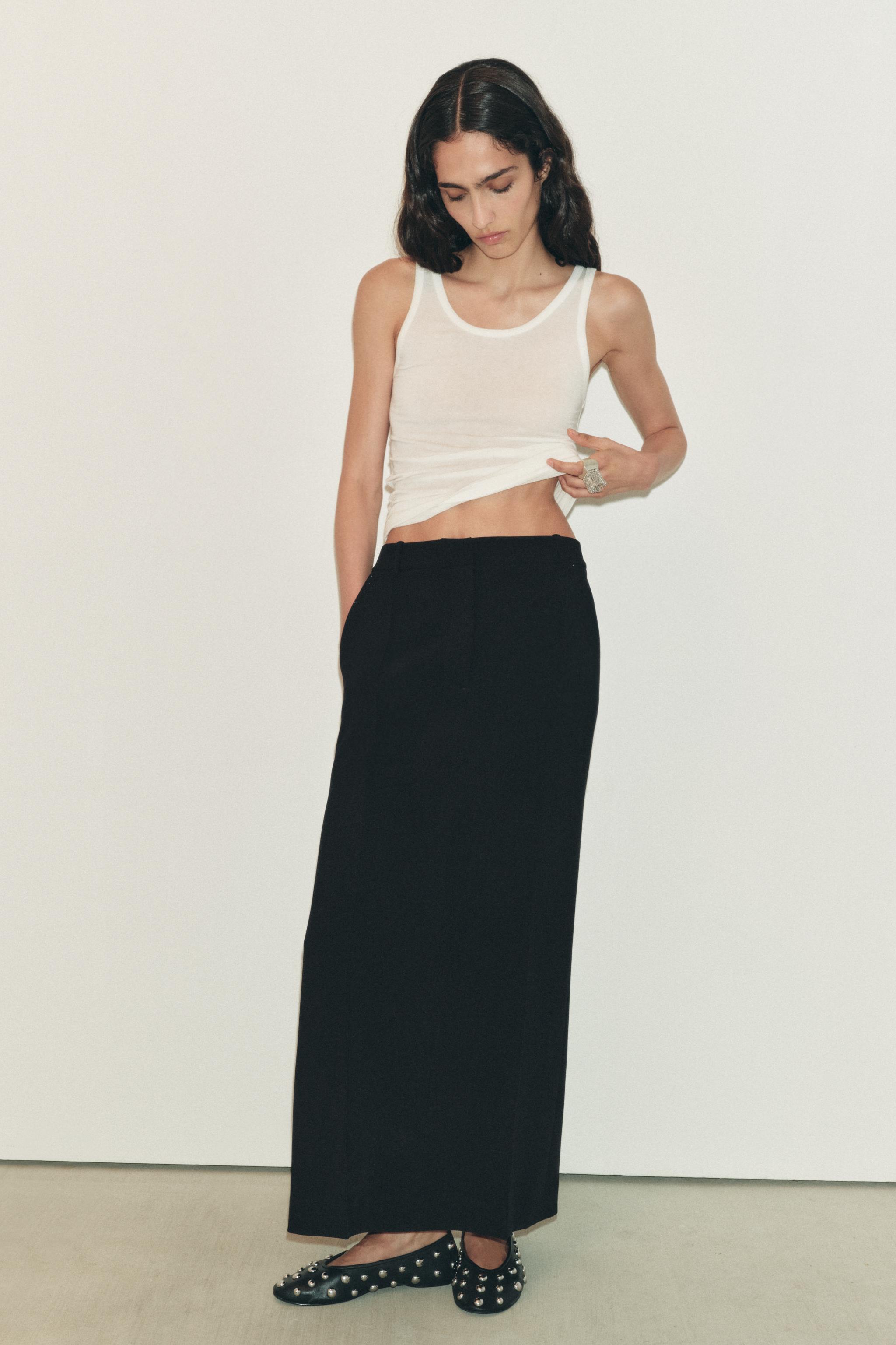 Black overall skirt zara best sale