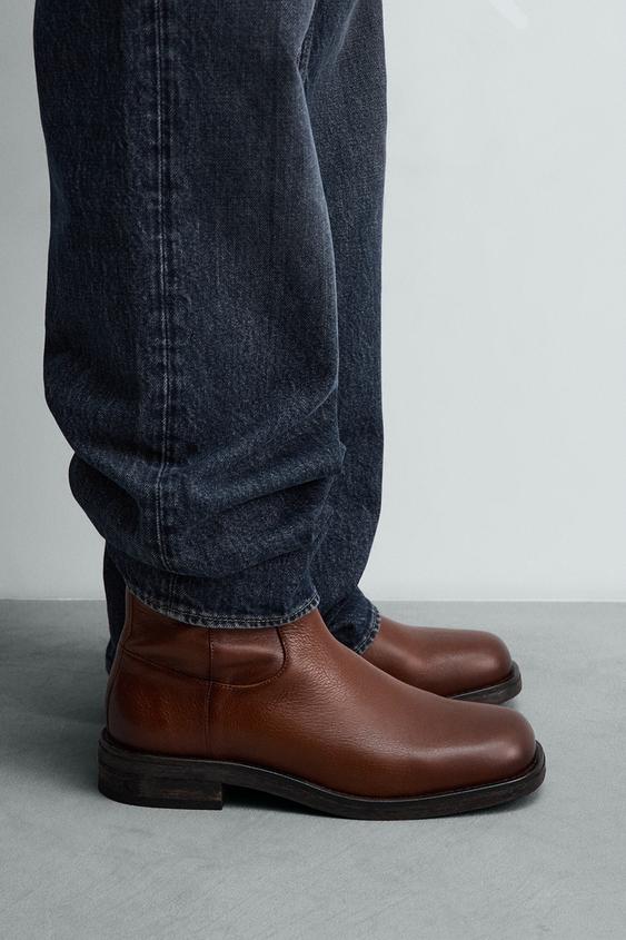 BOTA PIEL - Marrón de Zara - Imagen 0