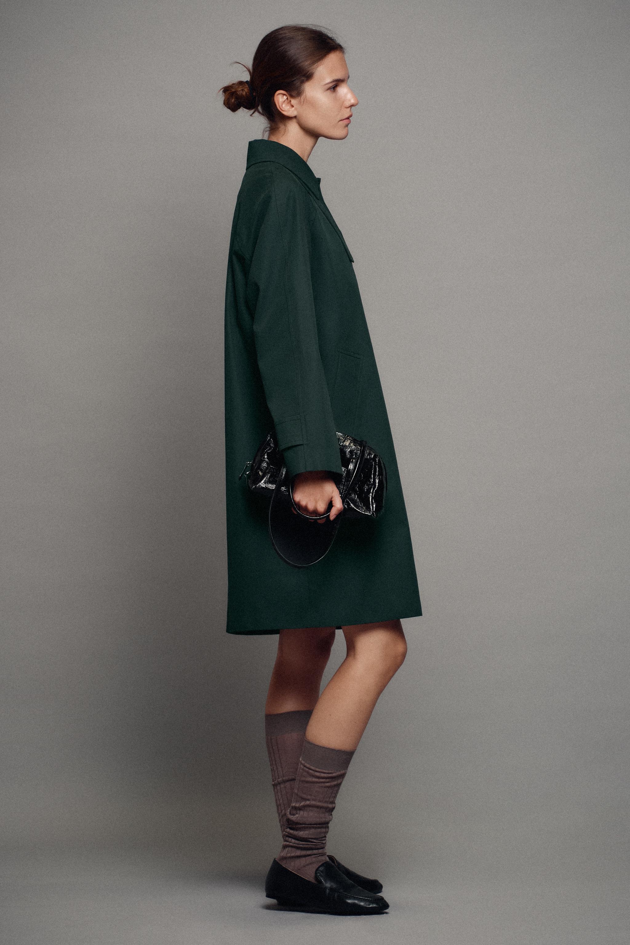 Zara ZW COLLECTION MİDİ TRENÇKOT görsel 3