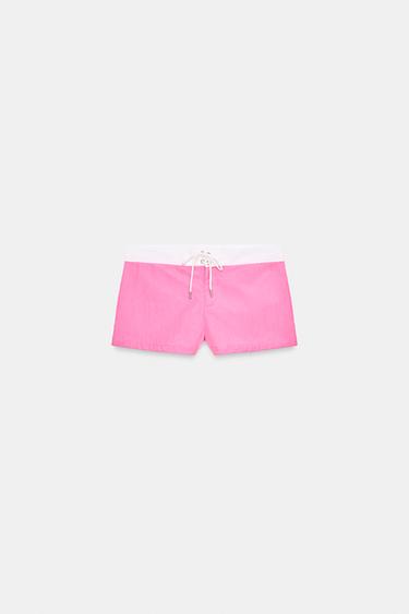 NYLON SHORTS WITH DRAWSTRINGS - Pink by Zara