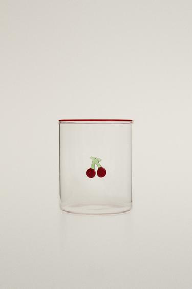 BOROSILICATE GLASS FRUIT TUMBLER - Red by Zara