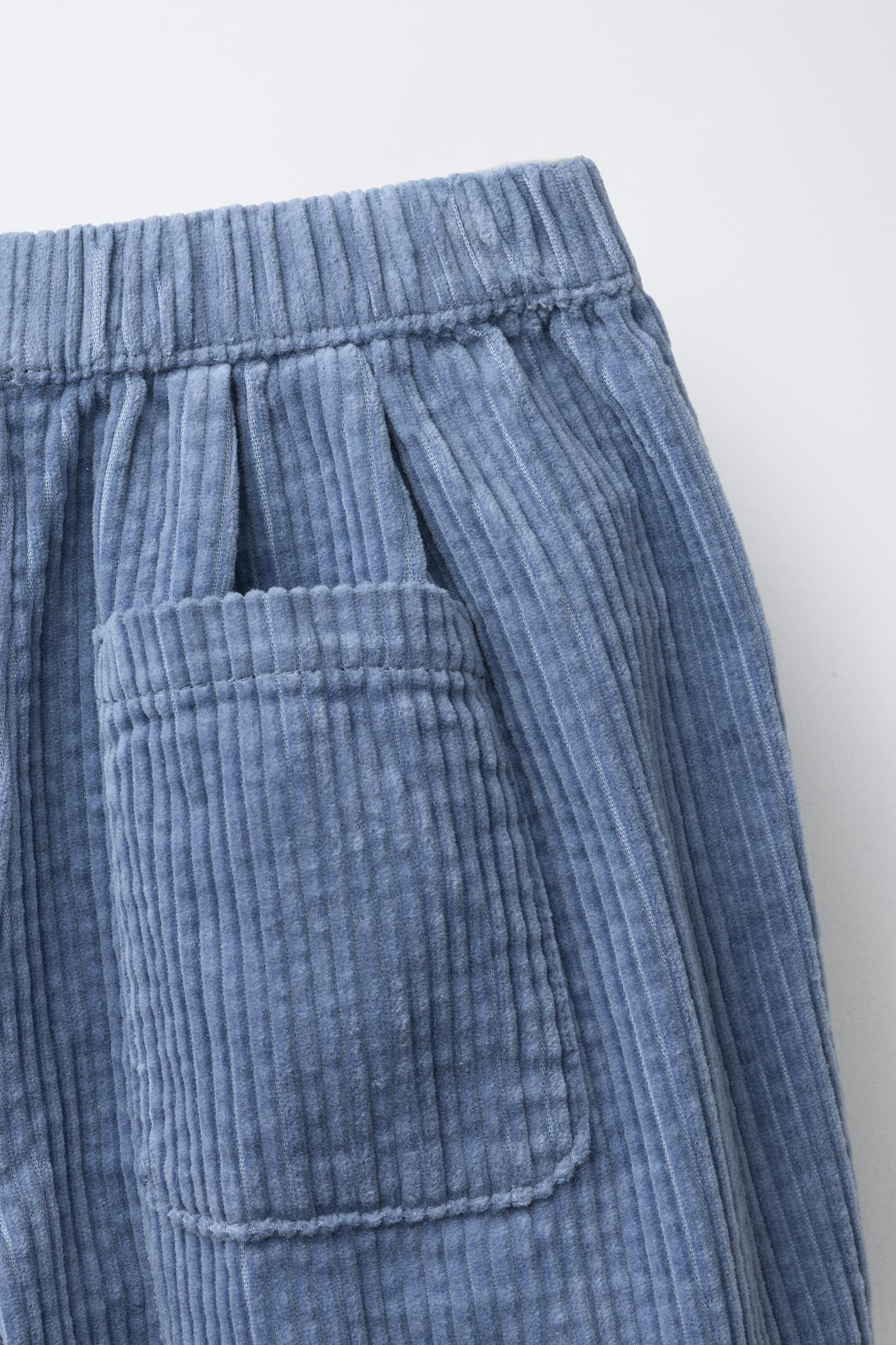 PANTALON BALLOON EN VELOURS CÔTELÉ À PINCES