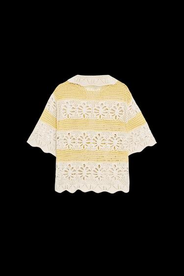 POINTELLE KNIT TOP - Ecru by Zara
